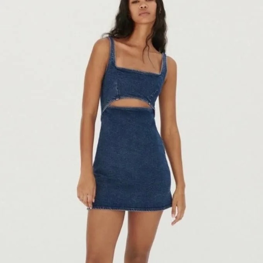 Zara denim cutout mini dress